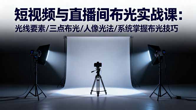 短视频与直播间布光实战课:光线要素/三点布光/人像光法/系统掌握布光技巧-夜晚笔记