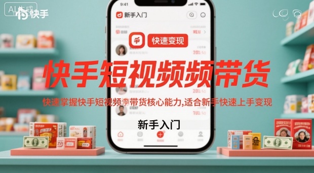 快手短视频带货,快速掌握快手短视频带货核心能力,适合新手快速上手变现-夜晚笔记