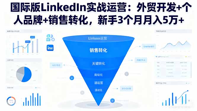 国际版LinkedIn实战运营:外贸开发+个人品牌+销售转化,新手3个月月入5万+-夜晚笔记