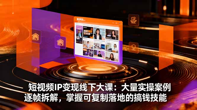 短视频IP变现线下大课：大量实操案例逐帧拆解，掌握可复制落地的搞钱技能-夜晚笔记