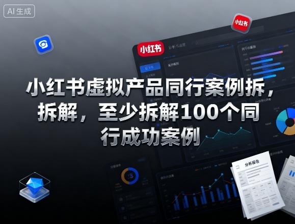 小红书虚拟产品同行案例拆解,至少拆解100个同行成功案例-夜晚笔记