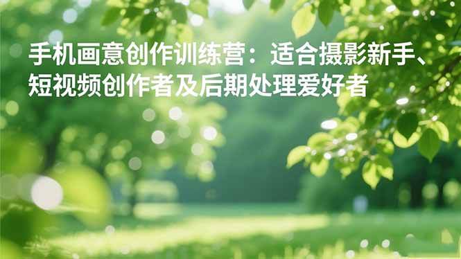 (16510期)手机摄影之画意创作训练营:适合摄影新手、短视频创作者及后期处理爱好者-夜晚笔记