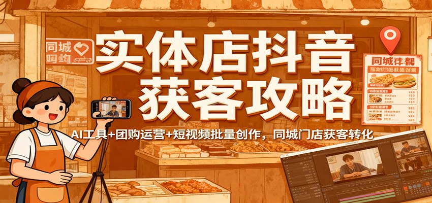 实体店抖音获客攻略:AI工具+团购运营+短视频批量创作,同城门店获客转化-夜晚笔记