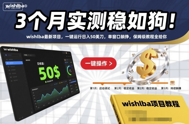 3个月实测稳如狗！wishlba最新项目，一键运行日入50美刀，单窗口躺挣，保姆级教程全给你【揭秘】-夜晚笔记