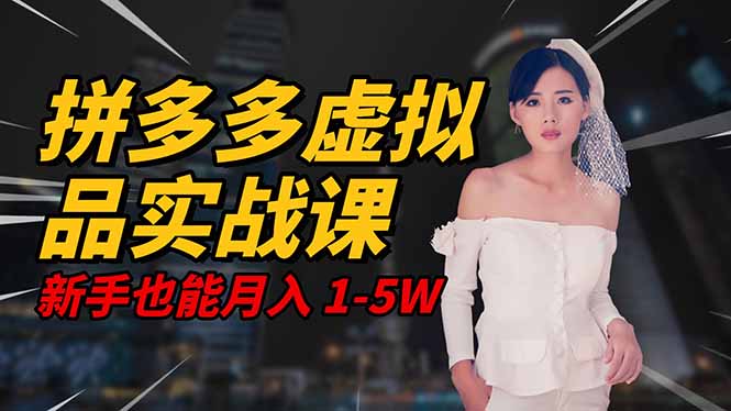 2025 拼多多虚拟品系统实战课,轻资产项目,可矩阵开工作室,新手也能…-夜晚笔记
