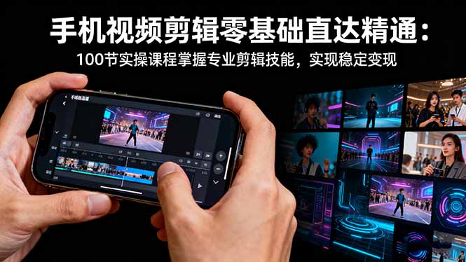 手机视频剪辑零基础直达精通：100节实操课程掌握专业剪辑技能，实现稳…-夜晚笔记