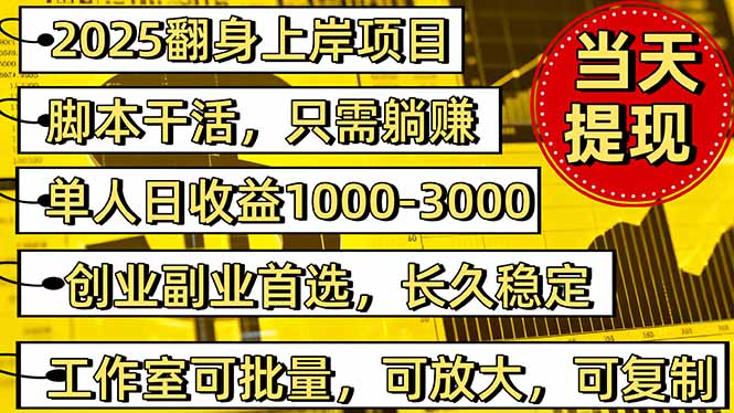 2025翻身上岸项目脚本干活,内部客户经理内部开号,单人日收益1000-300…-夜晚笔记
