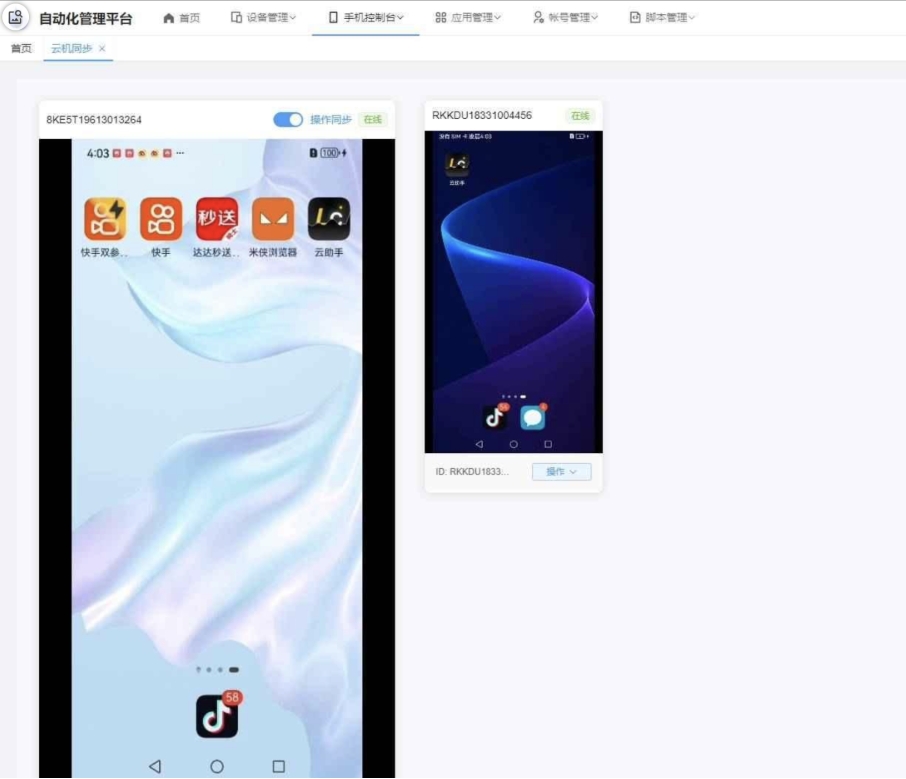 云手机群控系统源码 云手机多开群控 自动化管理程序源码-夜晚笔记