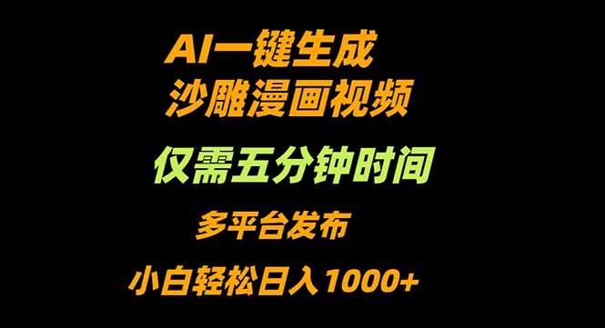 (16320期)AI一键生成沙雕动漫视频,只需5分钟,小白轻松日入1000+-夜晚笔记