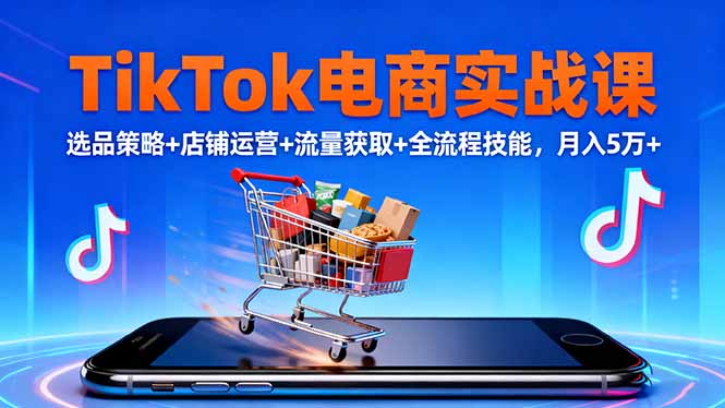 TikTok电商实战课10月,选品策略+店铺运营+流量获取+全流程技能,月入5万+-夜晚笔记