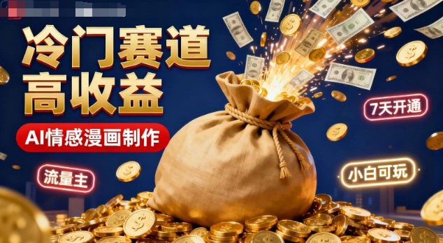 公众号冷门赛道，用AI做情感漫画，7天开通流量主，操作简单，小白可玩-夜晚笔记