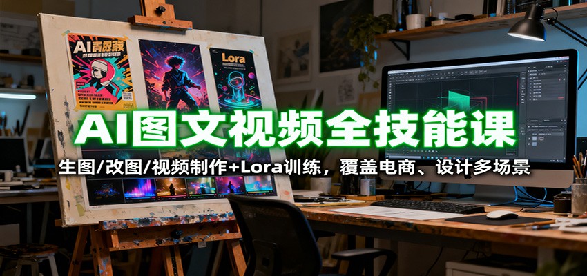 AI图文视频全技能课:生图/改图/视频制作+Lora训练,覆盖电商 、设计多场景-夜晚笔记