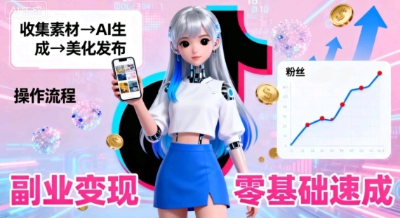 副业拆解：抖音新风口，靠AI美女图日引500粉，无需拍摄、不用真人-夜晚笔记