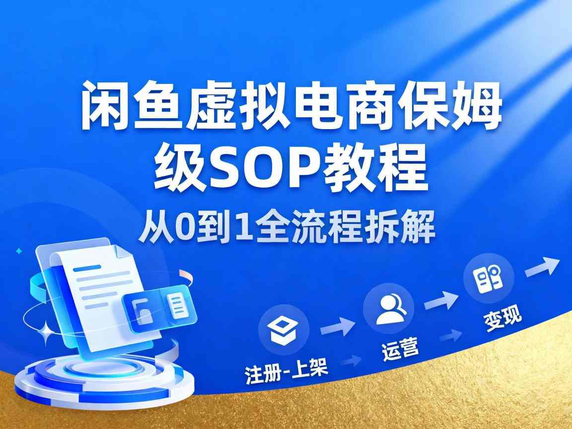 闲鱼虚拟电商，月入轻松过1W，保姆级SOP教程-夜晚笔记