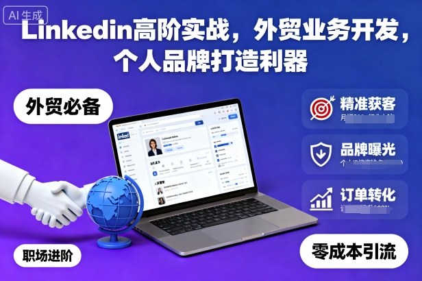Linkedin高阶实战，外贸业务开发，个人品牌打造利器-夜晚笔记