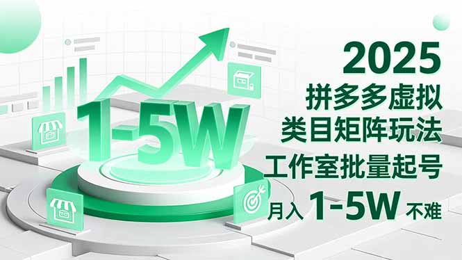 2025 拼多多虚拟类目矩阵玩法,工作室批量起号,月入 1-5W 不难-夜晚笔记