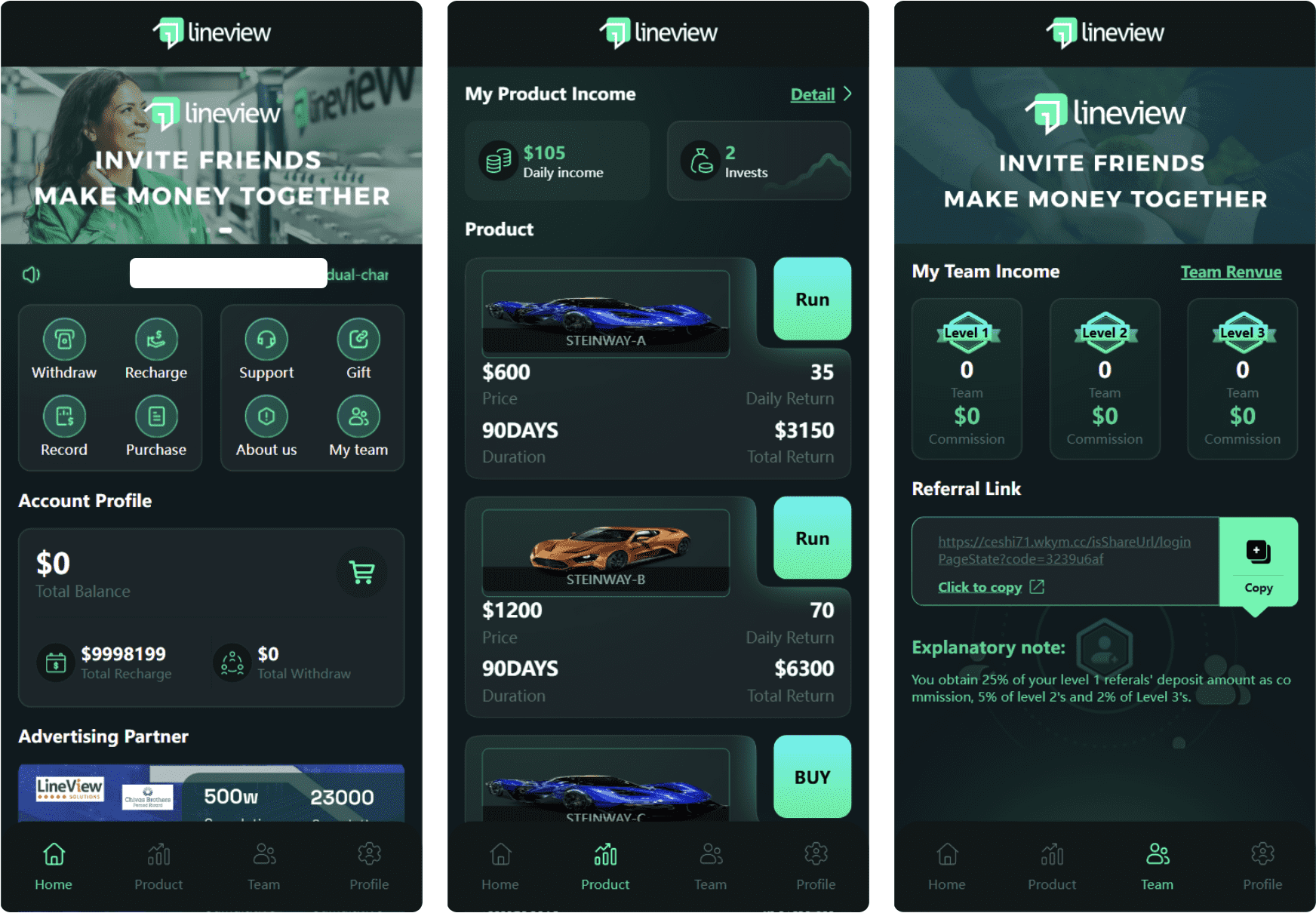 lineview海外汽车投资理财源码/前端html+后端PHP-夜晚笔记