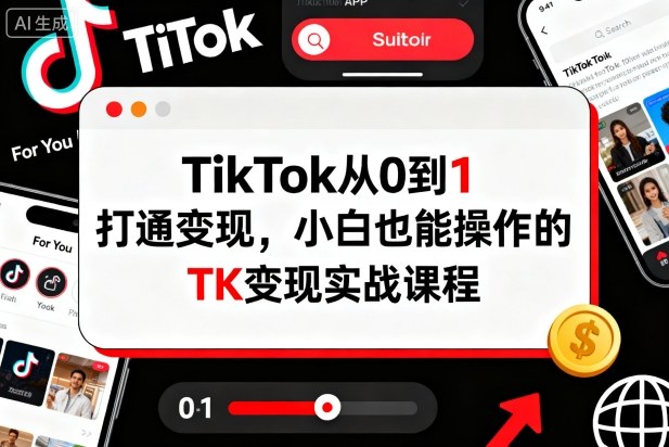 TikTok从0到1打通变现，小白也能操作的TK变现实战课程-夜晚笔记