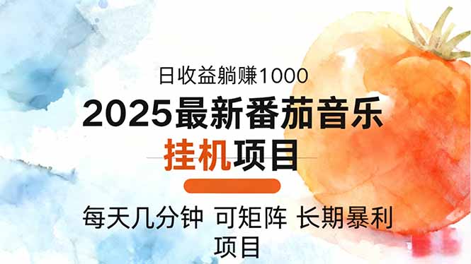 2025年最新番茄音乐人挂机项目,每天几分钟,月入1000+,可矩阵,一台…-夜晚笔记