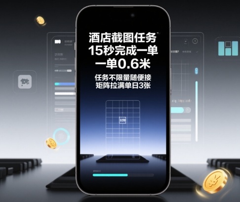 酒店截图任务，15秒完成一单，一单0.6米，任务不限量随便接，矩阵拉满单日3张【揭秘】-夜晚笔记