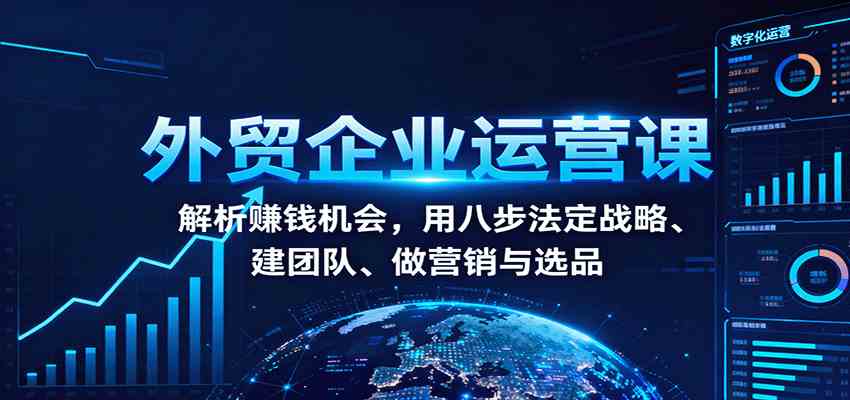 外贸企业运营课:解析赚钱机会,用八步法定战略、建团队、做营销与选品-夜晚笔记