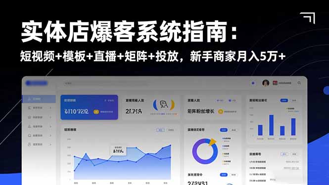 实体店爆客系统指南:短视频+模板+直播+矩阵+投放,新手商家月入5万+-夜晚笔记
