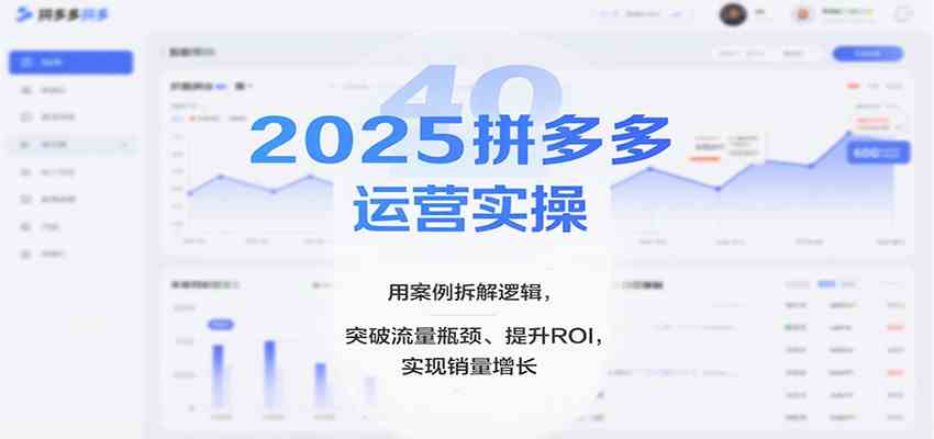 2025拼多多运营实操，用案例拆解逻辑，突破流量瓶颈、提升ROI，实现销量增长-夜晚笔记