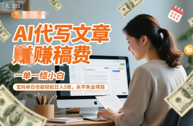 AI代写文章賺稿费,一单一结小白,宝妈单日也能轻松日入5张,永不失业项目-夜晚笔记