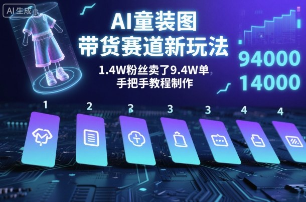 AI童装图文带货赛道新玩法,1.4W粉丝卖了9.4W单,手把手教程制作-夜晚笔记