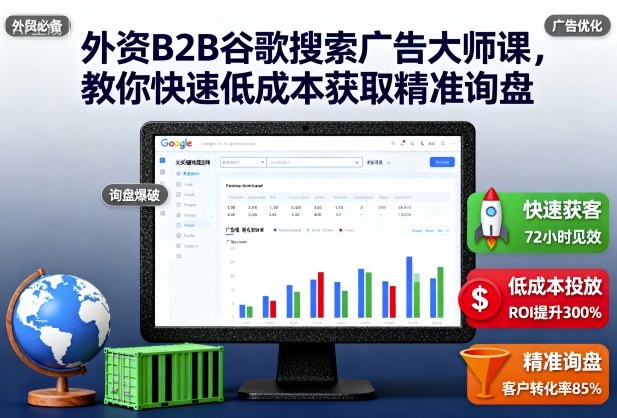 外资B2B谷歌搜索广告大师课,教你快速低成本获取精准询盘-夜晚笔记