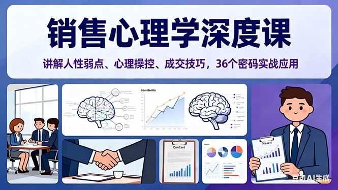 (16456期)销售心理学深度课,讲解人性弱点、心理操控、成交技巧,36个密码实战应用-夜晚笔记
