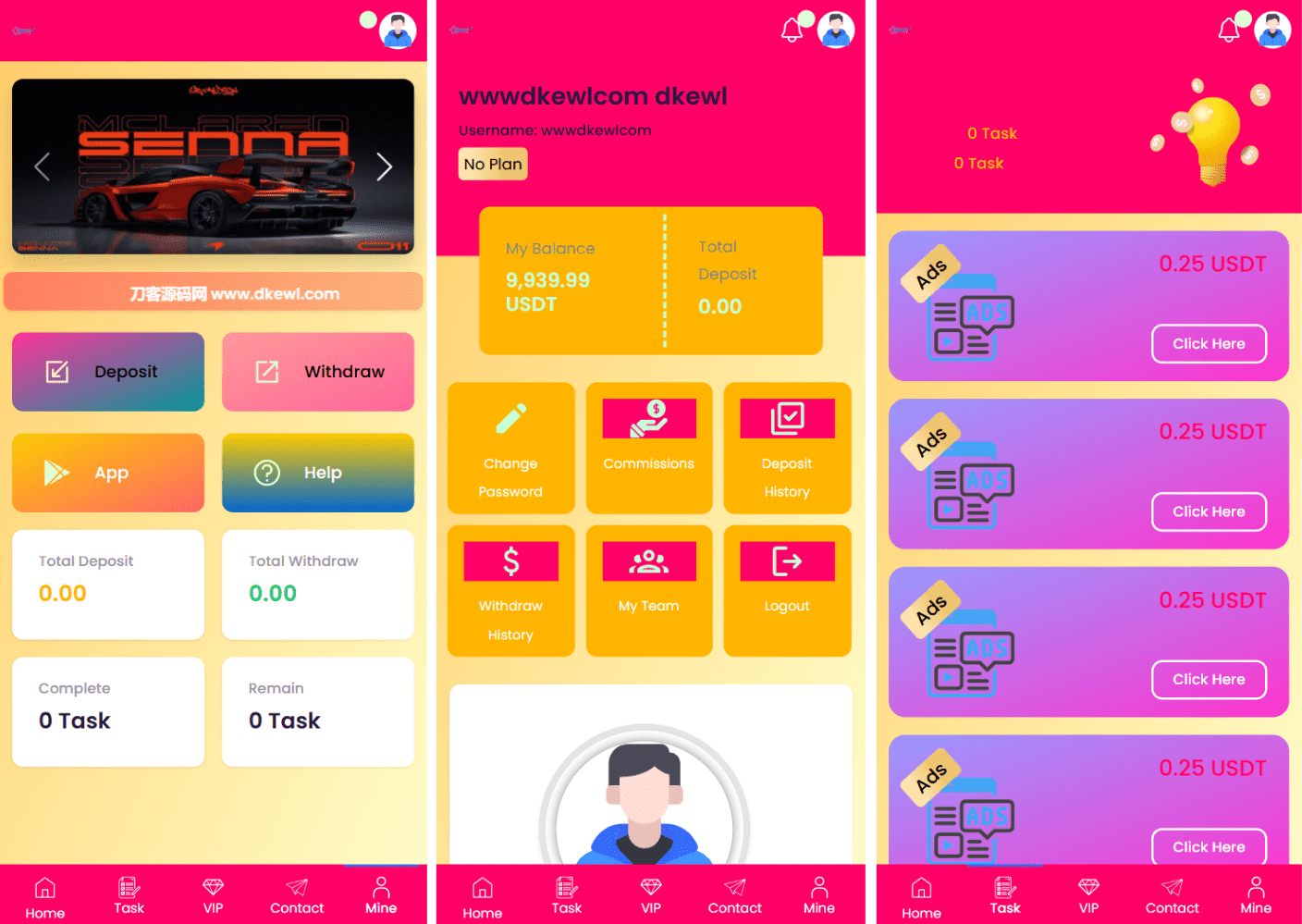 SENNA海外广告奖励投资理财源码/附详细教程-夜晚笔记