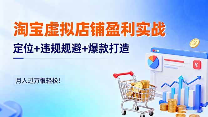 (16387期)淘宝虚拟店铺盈利实战:定位+违规规避+爆款打造,月入过万很轻松!-夜晚笔记