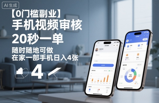 【0门槛副业】手机视频审核,20秒一单,随时随地可做,在家一部手机日入4张【揭秘】-夜晚笔记